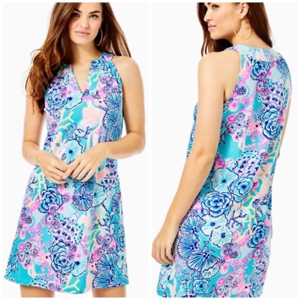 Lilly Pulitzer Ross Dress in Bali Blue Once Upon a Tide XS Tropical Vacation